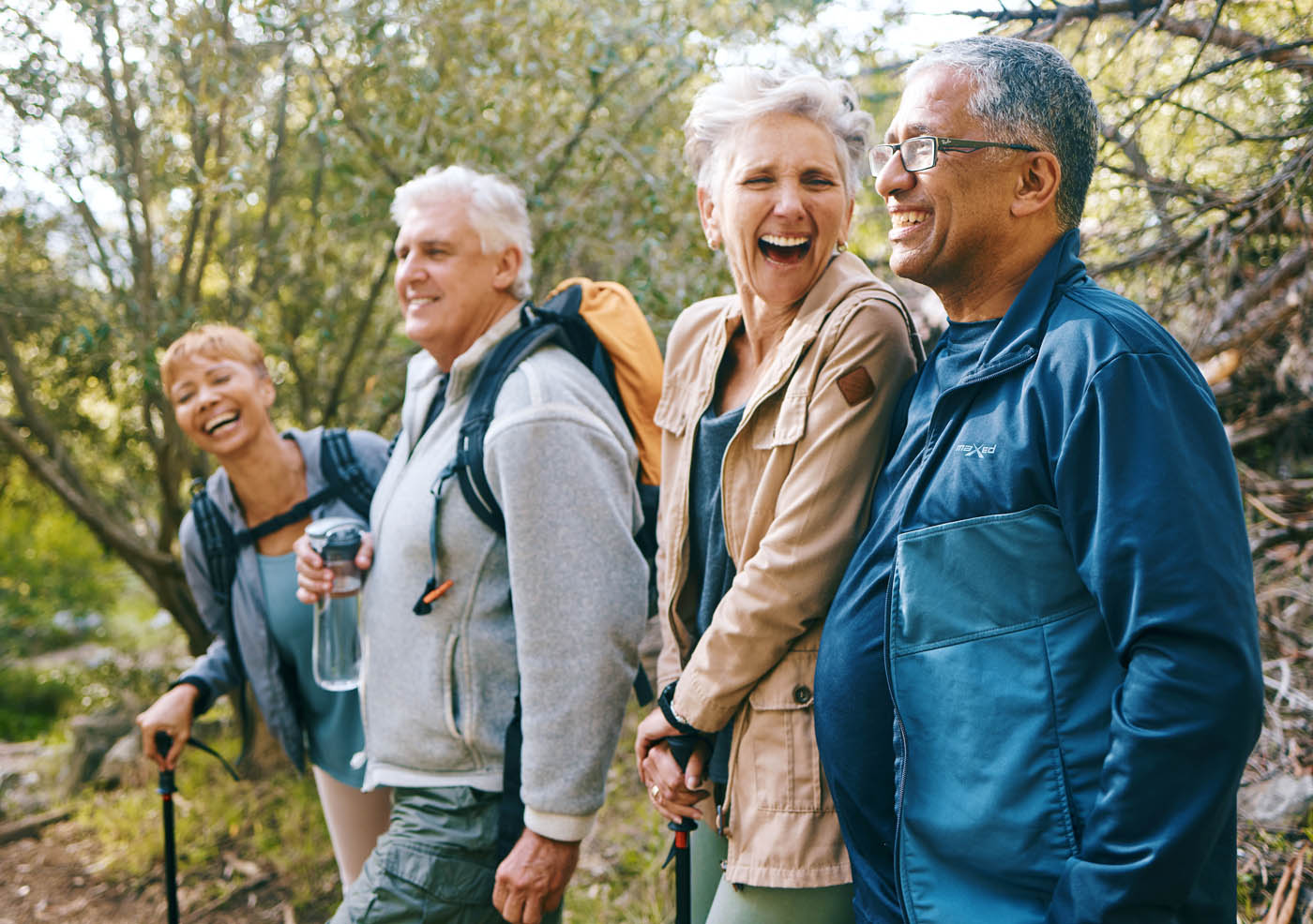 A group of older people outdoors feelign the posative affects of a bbl photofacial in Scottsdale.